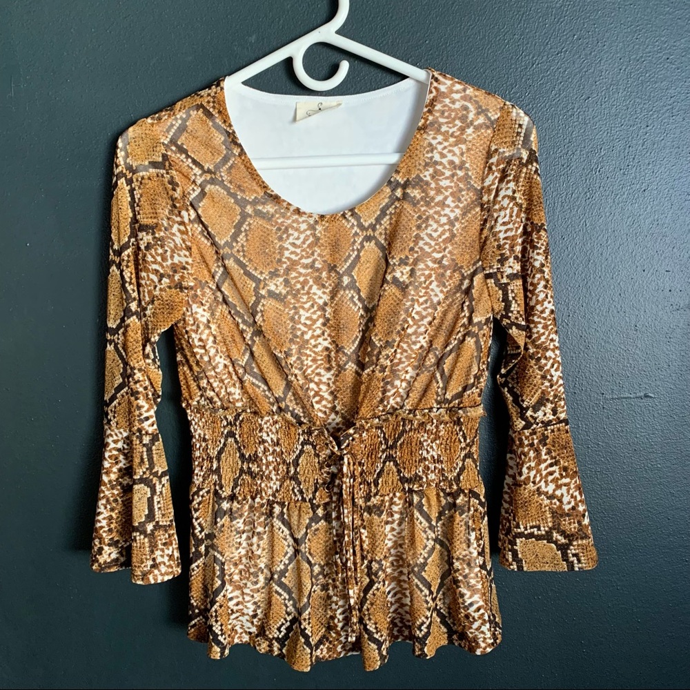 EMBER Snakeskin/Animal Print Bodice Top/Blouse